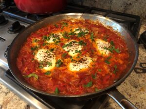 Spicy Shakshuka With Feta Cheese