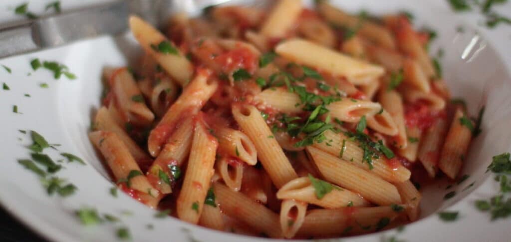 Spicy Vodka Tomato Cream Sauce With Penne Pasta