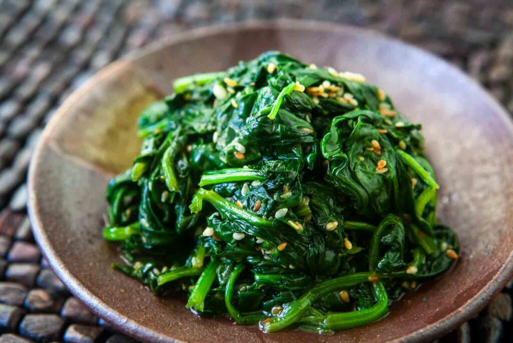 Sauteed Spinach with Toasted Sesame Oil