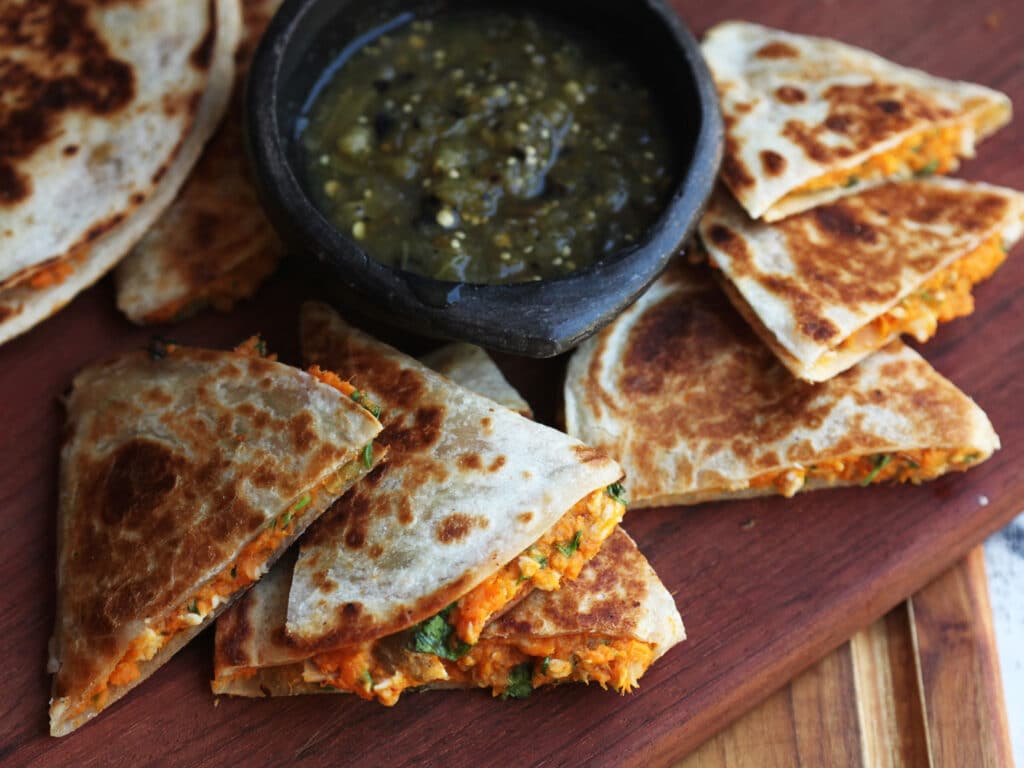 Sweet Potato and Sausage Quesadillas