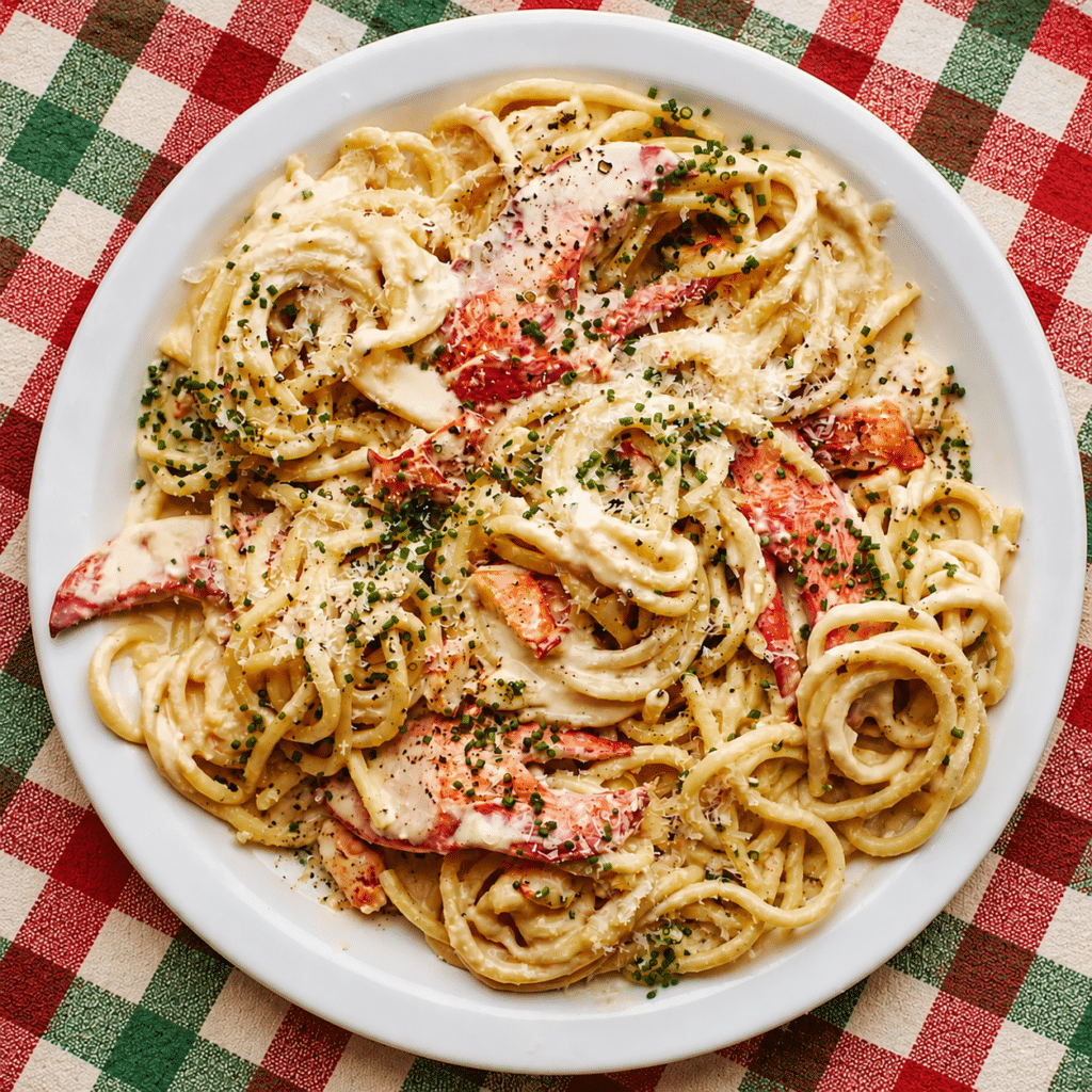 Lobster Bucatini with Garlic, White Wine & Tomato