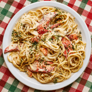 Lobster Bucatini with Garlic, White Wine & Tomato